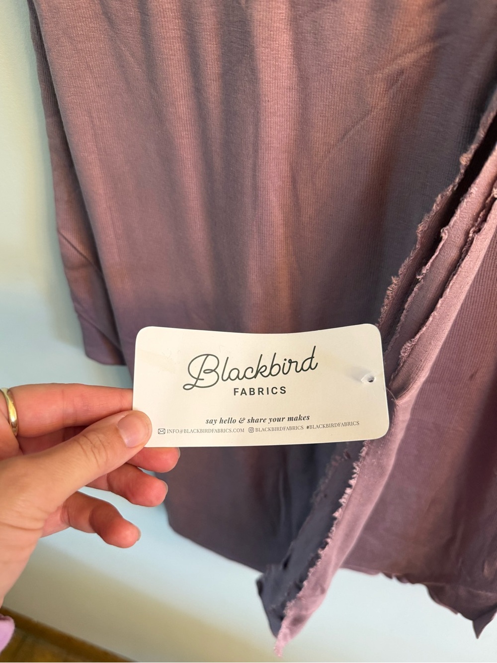Blackbird Fabrics Mauve Micro Rib Knit